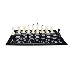 DIANDIAN Folding Chess Set 19" Plastic Chessboard Set Counterweight Pieces With Storage Slots Travel Chess Educational Toys For Beginner (Size : 48cm/19in)