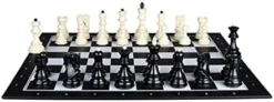 DIANDIAN Folding Chess Set 19" Plastic Chessboard Set Counterweight Pieces With Storage Slots Travel Chess Educational Toys For Beginner (Size : 48cm/19in) -Classic Board Game Shop 31B4q2qpPhL. AC