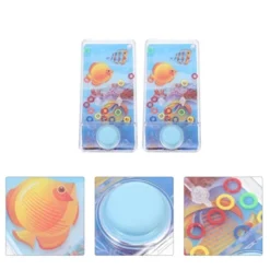 Beach Gift Handheld Water Game Ring Toss: 4pcs Water Ring Game Toy Mini Retro Pastime Toy Road Trip Essentials Kids For Children Adults Nostalgia Gifts -Classic Board Game Shop 413JdItQ68L