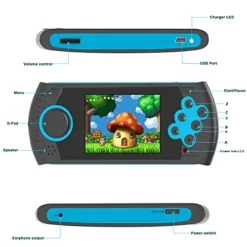 EASEGMER Handheld Games For Kids 16 Bit Portable Retro Video Games Built In 230 Classic Games 3.0 Inches HD Screen Arcade Gaming System Best Birthday Gift For Boys And Girls (Blue)