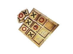 Tic Tac Toe Wooden Board Game, Table Toy Player Room Decor Tables Family XOXO Decorative Pieces Adult Rustic Kids Play Travel Backyard Discovery Night Level Drinking Romantic Decorations. -Classic Board Game Shop 41BP2pVdLBL