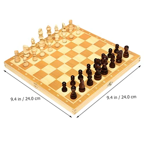 Toyvian 1 Set Wooden Chess Travel Kit Travel Set Travel Toy Folding Chess Board Game Chess Checkers Game Set Wood Kids Educational Chess International Chess Kit Foldable Chessboard Kit USB 3 Toyvian 1 Set Wooden Chess Travel Kit Travel Set Travel Toy Folding Chess Board Game Chess Checkers Game Set Wood Kids Educational Chess International Chess Kit Foldable Chessboard Kit USB - Image 3