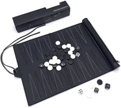 Genuine Leather Roll-Up Travel Backgammon Games, Foldable Chess Board Games, Portable Lightweight Travel Backgammon Game Set -Classic Board Game Shop 41DrvgqcgPL. AC