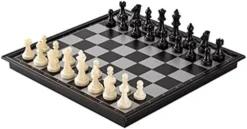 DYNN International Chess Chess Set Education Study Toys，Magnetic Travel Chess Board Pieces Foldable & Portable For Adults And Kid Games Set Perfect Partner (Color : A, Size : Medium25cm) -Classic Board Game Shop 41E 4fNe DL. AC
