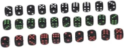 SAFIGLE 15 Sets 30pcs Regular Point Dice Colored Dice Role Playing Dice Black Decor Party Game Dice Mini Dice Teaching Math Dice Party Game Dot Dices Dice Game Playing Props Dice Props Toy -Classic Board Game Shop 41EcF9SfrL. AC