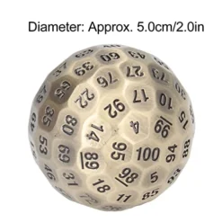 SOFW D100 Number Dice, Wear Resistant 2.0in Diameter Game Toys Heavy Duty Polyhedral Random Metal D100 Dice With Bag For Over 14 Years Old (Brass Color) 11 SOFW D100 Number Dice, Wear Resistant 2.0in Diameter Game Toys Heavy Duty Polyhedral Random Metal D100 Dice With Bag For Over 14 Years Old (Brass Color) -Classic Board Game Shop 41EfE45qdyL