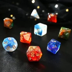 GWHOLE 42 Pcs(6 Sets) Polyhedral Dice With Gold Pattern Drawstring Pouches For DND RPG MTG Dungeon And Dragons Table Board Roll Playing Games Style 2 -Classic Board Game Shop 41EtXeshxiL