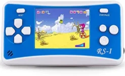 QoolPart Toys Handheld Games For Boys Girls, Built In 152 Retro FC Games, Classic Nostalgia 8 Bit Video Game Player Withe 2.5 Inches Display TV Output，Kids Birthday Christmas Toy Party Gift (Blue) -Classic Board Game Shop 41FG5 nUYsS. AC