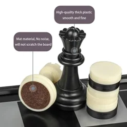 Nutsball 3 In 1 Magnetic Travel Chess Checkers Backgammon Set 12.5" Portable Folding Board Game For Kids And Adults -Classic Board Game Shop 41NNTQHyGBL