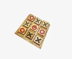 Tic Tac Toe Wooden Board Game, Table Toy Player Room Decor Tables Family XOXO Decorative Pieces Adult Rustic Kids Play Travel Backyard Discovery Night Level Drinking Romantic Decorations. -Classic Board Game Shop 41OwbRkvGBL