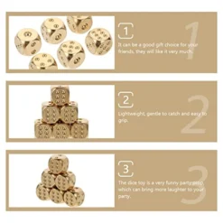 FOMIYES 6pcs Pub Golden Portable Game Props Scary Boyfriend Simple Craft Small Casino Dices Dice Novelty Toys Board Accessories Brass Entertainment Corner Table Role Square Poker -Classic Board Game Shop 41PbuN6nv2L