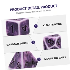 Alasum 3 Sets 7pcs Vintage Faceted Dice Pub Dice Toys Number Dice Dice Vintage Toys Role Playing Dice Toys In Bulk Polyhedron Dices Party Supplies Funny Dice Game Props Purple Mini