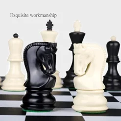 DIANDIAN Folding Chess Set 19" Plastic Chessboard Set Counterweight Pieces With Storage Slots Travel Chess Educational Toys For Beginner (Size : 48cm/19in) -Classic Board Game Shop 41R9ugwG0cL