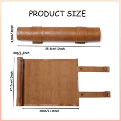 Dice Mat With Storage, 2 In 1 PVC Leather Dice Rolling Tray, Portable DND Dice Game Accessory, Brown -Classic Board Game Shop 41SSZ8Kn00L