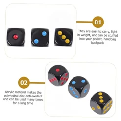 SAFIGLE 15 Sets 30pcs Regular Point Dice Colored Dice Role Playing Dice Black Decor Party Game Dice Mini Dice Teaching Math Dice Party Game Dot Dices Dice Game Playing Props Dice Props Toy -Classic Board Game Shop 41SUVOZAVKL