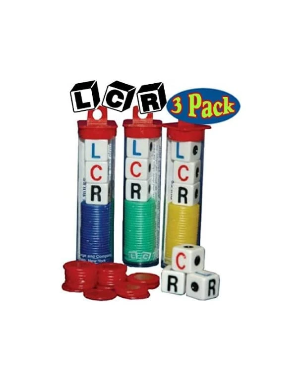 George & Company LLC LCR Dice Game Set Bundle (Left Right Center) - 3 Pack Assorted Colors 1 George & Company LLC LCR Dice Game Set Bundle (Left Right Center) - 3 Pack Assorted Colors