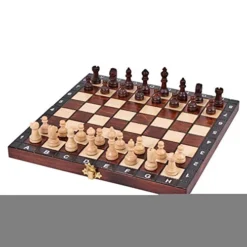 Wooden Travel Chess Set, Folding Portable Educational Toys, Gift For Boys Girls, 27x27cm