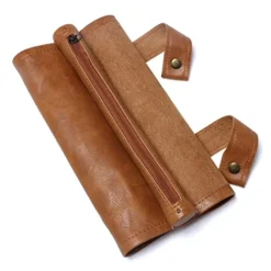 Dice Mat With Storage, 2 In 1 PVC Leather Dice Rolling Tray, Portable DND Dice Game Accessory, Brown