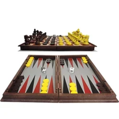 SIMPLEWIN Magnetic 3 In 1 Chess Checkers Backgammon Set, Magnetic Chess Travel Magnet Chess With Folding Case