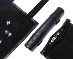 Dice Mat With Storage, 2 In 1 PVC Leather Dice Rolling Tray, Portable DND Dice Game Accessory, Brown -Classic Board Game Shop 41VzrZpB1YL. AC