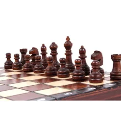 Wooden Travel Chess Set, Folding Portable Educational Toys, Gift For Boys Girls, 27x27cm -Classic Board Game Shop 41XAulWIUIL