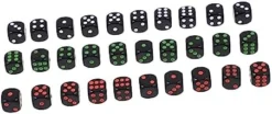 SAFIGLE 15 Sets 30pcs Regular Point Dice Colored Dice Role Playing Dice Black Decor Party Game Dice Mini Dice Teaching Math Dice Party Game Dot Dices Dice Game Playing Props Dice Props Toy -Classic Board Game Shop 41XQtfy8aL. AC