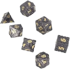 TOPINCN Solid Dices Toy Metal Polyhedron Clear Number Role Playing Rolling Dice Toy Set For Tabletop (Barrel Plated Bronze) -Classic Board Game Shop 41ZFW4b B2L. AC