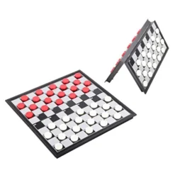 NUOBESTY Kids Travel Toys Checkers Board Game, Magnetic Travel Chess Set With Folding Chess Board, Educational Toys For Kids And Adults, Red White And Black Magnetic Checkers -Classic Board Game Shop 41ZHw6URG1L