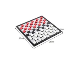 NUOBESTY Kids Travel Toys Checkers Board Game, Magnetic Travel Chess Set With Folding Chess Board, Educational Toys For Kids And Adults, Red White And Black Magnetic Checkers