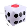 Suwimut 4 Pack Jumbo Inflatable Dice, 13 Inches White And Black Giant Inflatable Dice For Indoor And Outdoor Broad Game, Pool Party, Bonus 1 Pump