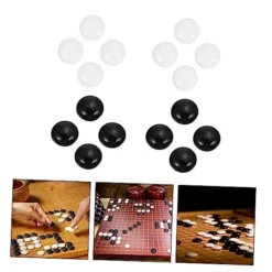 Hohopeti 1 Set Go Piece Travel Set White Accessories Travel Toys Classical Go Chess Pieces Travel Go Boards Pieces School Go Chess Supplies Flat Ceramic Beads Go Chess Stone Gobang Stone -Classic Board Game Shop 41hyx7oiKpL