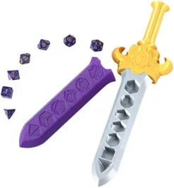 Dice Dagger With 7PCS D20 Dice Dungeons And Dragons Dice Set DND Dice Holder Polyhedral Dice Gift Sword D&D Dice Scabbard Dice Box Sword Dagger Polyhedral Dice Storage Yellow Scabbard Green Dice -Classic Board Game Shop 41iuPhYiL. AC