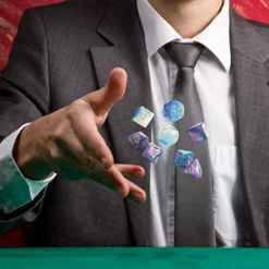 GWHOLE 42 Pcs(6 Sets) Polyhedral Dice With Gold Pattern Drawstring Pouches For DND RPG MTG Dungeon And Dragons Table Board Roll Playing Games Style 2 -Classic Board Game Shop 41j9iufLTLL