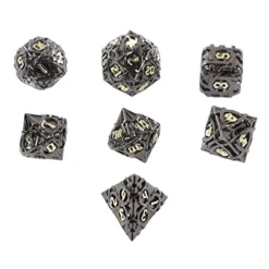VBESTLIFE Polyhedral Dices Set, 7pcs Hollow Brass Dice Set Coating Clear Number Polyhedral Rolling Dice Toy Polyhedral Dice For Game Collectible Card Games -Classic Board Game Shop 41mS1rwa0vL