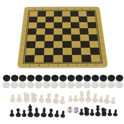 Plplaaoo Chess Game, Travel Chess Set,Travel Games,International Chess Set,3 In 1 Wooden Chess Board Set Travel Games International Chess Checkers Toy Game Board Toy,for Teenagers, Adults