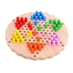 SAFIGLE 1pc Travel Chess Board Toys For Travel Desktop Toys Chess Game For Kids Intelligence Toy For Kids Chinese Draughts Backgammon Set Checkerboard Wooden Pattern China Child