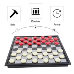 NUOBESTY Magnetic Chinese Checkers Checkers Board Game Travel Magnetic Chess Dominoes Backgammon Interactive Intelligence Trainer Game For Kids Children Checkers Game Adults -Classic Board Game Shop 41oSj54rHHL