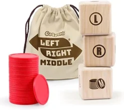 GoSports Left Right Middle Giant Dice Game - 3.5" For Indoor/Outdoor Play - Foam Or Wood Dice -Classic Board Game Shop 41pSDDMe0lL. AC
