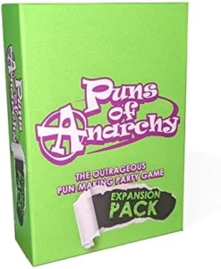 Puns Of Anarchy Expansion Pack - The Outrageous Pun-Making Game - Nothing Is Safe From Becoming Hilarious Wordplay For Creative People -Classic Board Game Shop 41pWV4xfwL. AC