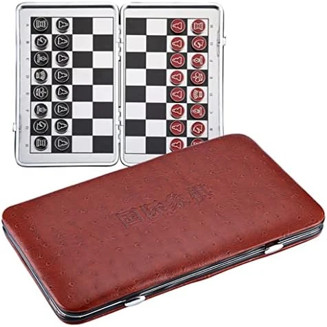 LANGWEI Chess Set, Magnetic Travel Pocket International Chess, Portable Leather Foldable Chessboard Alloy Piece Chessman Board Game Family Toy 7 LANGWEI Chess Set, Magnetic Travel Pocket International Chess, Portable Leather Foldable Chessboard Alloy Piece Chessman Board Game Family Toy - Image 7
