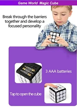RXTECK Flashing Cube Is Challenge Brain Memory With 7-in-1 Magic Cube,Electronic Cube& Lighting Up Cube, Training Kids Attention, Brain Cube Toy For Kids 6-12 Years