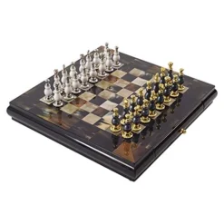 ZWJ International Chess Set Magnetic Chess Board International Chess Gold And Sier Pieces With Storage Game Toy Set For Travel Outdoor Indoor Kids Adult Children