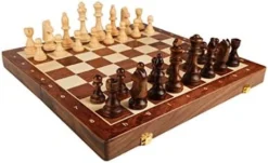 Chess Wooden Portable Chess Foldable Chess Board Luxury Exquisite Travel Toy Suitable For Children And Adults Interactive Games Chess Set (Size : X-Large) -Classic Board Game Shop 41u iWzHyL. AC