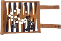 Genuine Leather Roll-Up Travel Backgammon Games, Foldable Chess Board Games, Portable Lightweight Travel Backgammon Game Set -Classic Board Game Shop 41ulAjOYvkL. AC