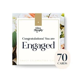 Live Deeply - Engaged Engagement Card Game, Fun Card Games For 4 Or More Players, For Picnics, Engagement Parties And More, Bridal Shower Games, Bridal Or Engagement Gift, 60 Conversation Cards