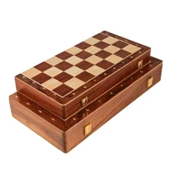 Chess Wooden Portable Chess Foldable Chess Board Luxury Exquisite Travel Toy Suitable For Children And Adults Interactive Games Chess Set (Size : X-Large) -Classic Board Game Shop 41wubNYU8LL