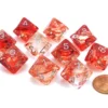 Chessex D10 Dice Set: Nebula Luminary - Red W/Silver (10)