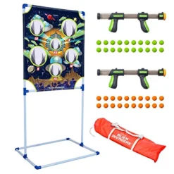 GoSports Foam Fire Games - Alien Invaders, Trophy Hunt, Or Door Hang Battle Strike And Capture The Cash Targets - Include 2 Toy Blasters For Kids And Foam Ball Projectiles