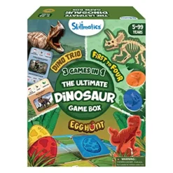 Skillmatics Ultimate Dinosaur Game Box - 3 Family Friendly Games In 1, Perfect For Kids Ages 5 And Up, Great Gift