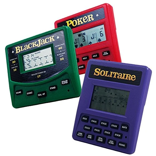 Mega Gambling Electronic Game Pack - Solitaire Handheld Game - Blackjack Handheld Game - Poker Handheld Game 1 Mega Gambling Electronic Game Pack - Solitaire Handheld Game - Blackjack Handheld Game - Poker Handheld Game